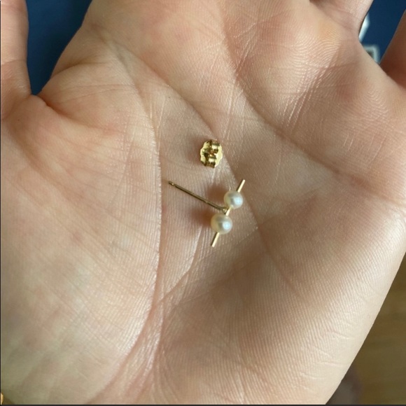 MAU ORION DOUBLE PEARL STUD EARRING (SINGLE) - Picture 2 of 6